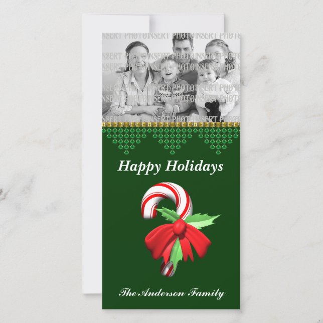 Festiva Tarjeta fotográfica Candy Cane Christmas (Anverso)