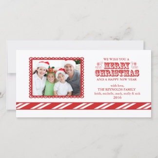 Festiva Tarjeta fotográfica Candy Cane Christmas