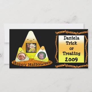 Festiva Tarjeta fotográfica Candy Corn Halloween Personali