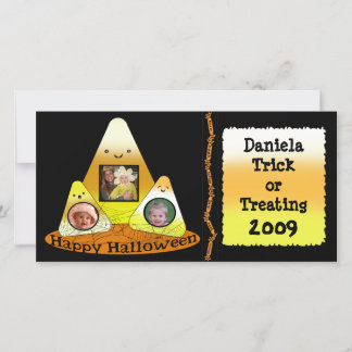 Festiva Tarjeta fotográfica Candy Corn Halloween Personali