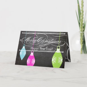 Festiva Tarjeta fotográfica Chalkboard Merry Christmas