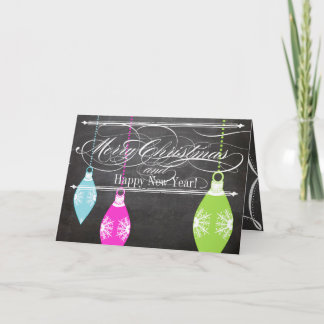 Festiva Tarjeta fotográfica Chalkboard Merry Christmas