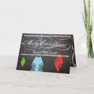 Festiva Tarjeta fotográfica Chalkboard Merry Christmas