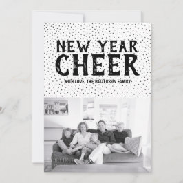 Festiva Tarjeta fotográfica "Cheque" de Año Nuevo | Negro