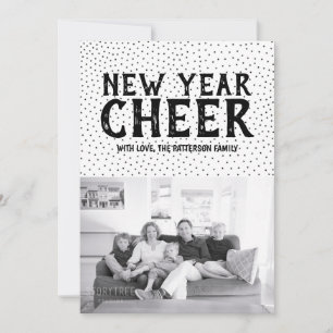 Festiva Tarjeta fotográfica "Cheque" de Año Nuevo Negro