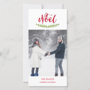 Festiva Tarjeta fotográfica clásica de Navidades de noel