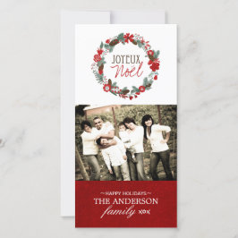 Festiva Tarjeta fotográfica clásica Joyeux Noel
