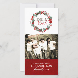 Festiva Tarjeta fotográfica clásica Joyeux Noel