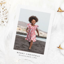 Tarjeta fotográfica Classic Merry Christmas Dot Pr