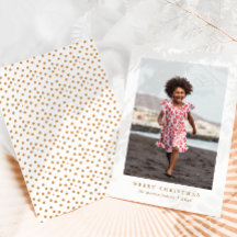 Tarjeta fotográfica Classic Merry Christmas Dots H