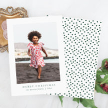 Tarjeta fotográfica Classic Merry Christmas Dots H