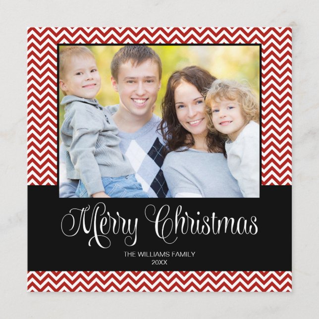 Festiva Tarjeta fotográfica cuadrada de Navidades de la Ch (Anverso)
