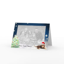 Tarjeta fotográfica Dachshund Xmas (Personalizable