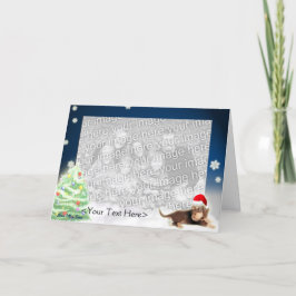Festiva Tarjeta fotográfica Dachshund Xmas (Personalizable