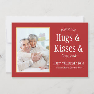 Festiva Tarjeta fotográfica de abrazos y besos