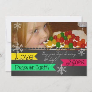 Festiva Tarjeta fotográfica de amor, esperanza y paz en la