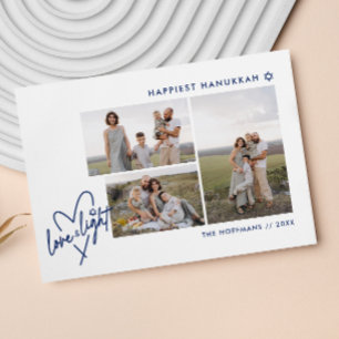 Festiva Tarjeta fotográfica de amor y corazón ligero Hanuk