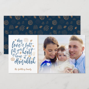 Festiva Tarjeta fotográfica de amor y luz Hanukkah