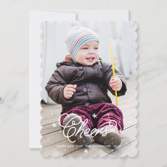 Festiva Tarjeta fotográfica de animadores con guiones para (Anverso)