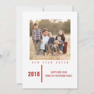 Festiva Tarjeta fotográfica de Año Nuevo de Moda minimalis