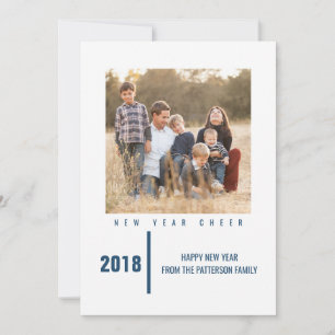 Festiva Tarjeta fotográfica de Año Nuevo de Moda minimalis