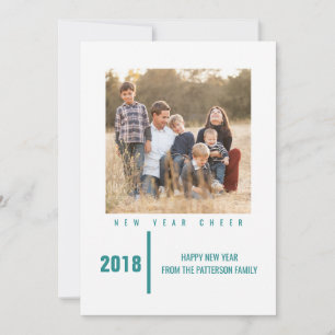 Festiva Tarjeta fotográfica de Año Nuevo de Moda minimalis