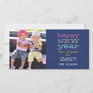Festiva Tarjeta fotográfica de Año Nuevo feliz 2017 para t