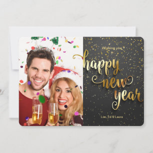 Festiva Tarjeta fotográfica de Año Nuevo Happ