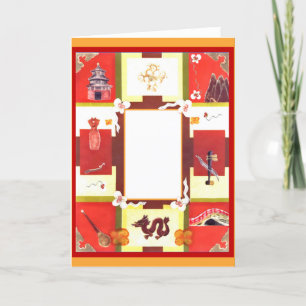 Festiva Tarjeta fotográfica de Año Nuevo lunar favorita de