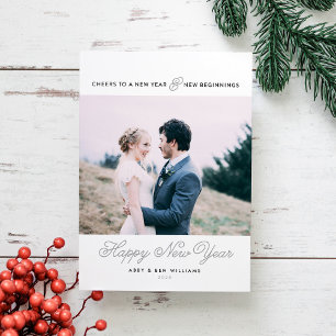 Festiva Tarjeta fotográfica de Año Nuevo y Nuevo Comienzo 