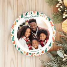 Tarjeta fotográfica de árbol de vacaciones retro f