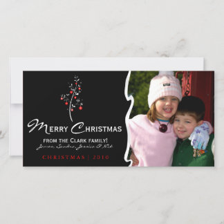 Festiva Tarjeta fotográfica de árbol navideño de diseño