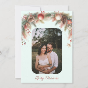 Festiva Tarjeta fotográfica de arco de Navidades personali