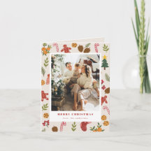 Tarjeta fotográfica de artículos navideños y de te