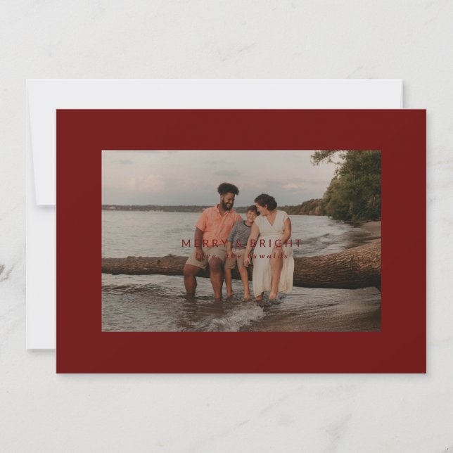 Festiva Tarjeta fotográfica de borde grande mora y brillan (Anverso)