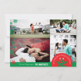 Festiva Tarjeta fotográfica de copo de nieve 5x7