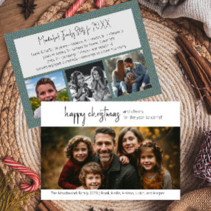 Festiva Tarjeta fotográfica de cuatro Navidades felices