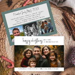 Festiva Tarjeta fotográfica de cuatro Navidades felices