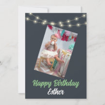 Tarjeta fotográfica de cumpleaños personalizada