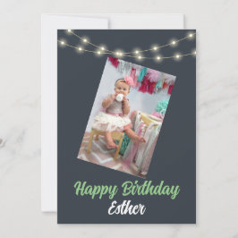 Festiva Tarjeta fotográfica de cumpleaños personalizada