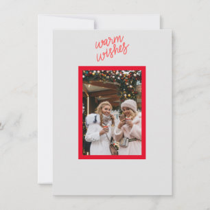 Festiva Tarjeta fotográfica de deseo cálido con texto tras