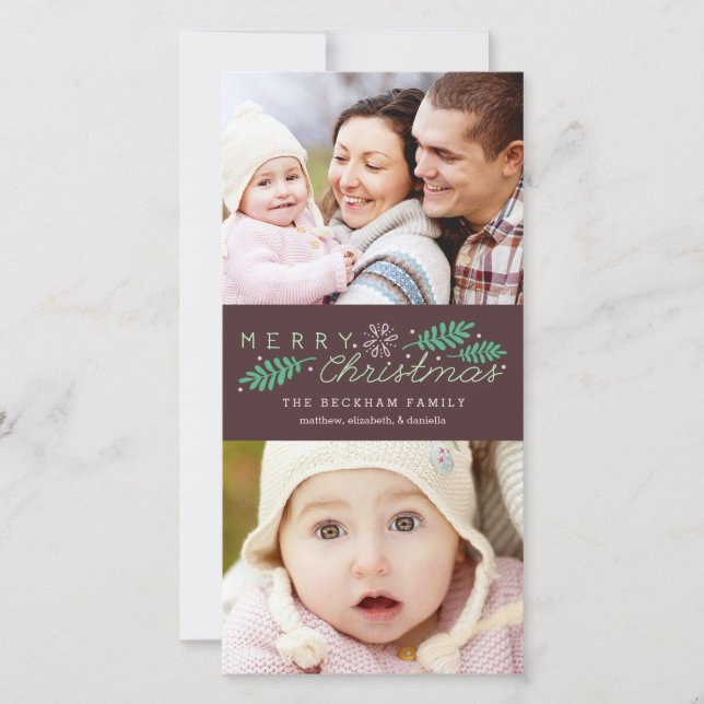 Festiva Tarjeta fotográfica de dos feriados navideños (Anverso)