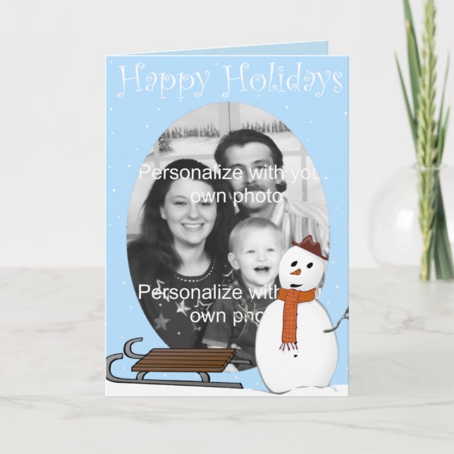 Festiva Tarjeta fotográfica de escena de nieve (Anverso)