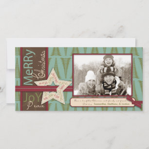 Festiva Tarjeta fotográfica de estrella para navidades
