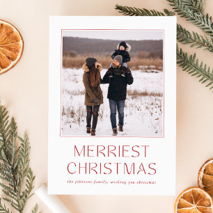 Festiva Tarjeta fotográfica de familia de los Navidades ru