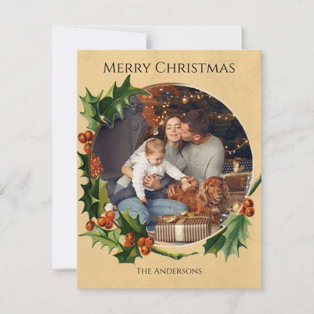 Festiva Tarjeta fotográfica de familia de marcos de Navida (Anverso)