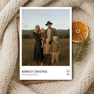 Festiva Tarjeta fotográfica de familia Rustic Modern Merri