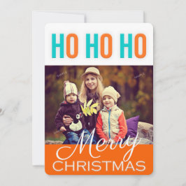 Festiva Tarjeta fotográfica de felicitaciones navideñas HO