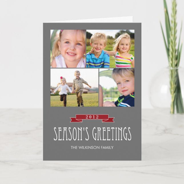 Festiva Tarjeta fotográfica de feriado de Banner de vacaci (Anverso)