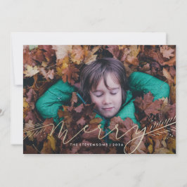 Festiva Tarjeta fotográfica de feriado de Merry Pines